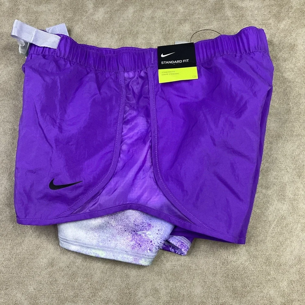 Nike Tempo Shorts 2-in-1 Training Athletic Lined Belted DA1302 Girls Sz M NWT‎